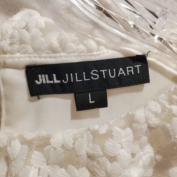 Jill Stuart Embroidered White Lace Shirt with Ruffle Sleeves Women's Large - Picture 5 of 10